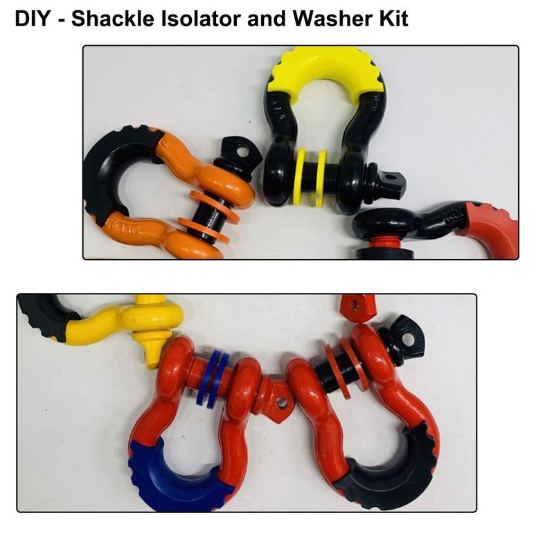 MuHize Black D-Ring Isolator Kit for 3/4" Shackles - 2 Heavy Duty Covers & 4 Washers Insulators, Anti-Rattle Design for Off-Road, Jeep, Truck Accessories - Image 3